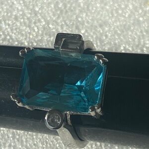 Elegant Blue Gemstone Silver Ring 925